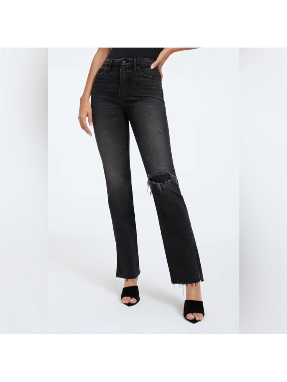 Good American Good Boy Jeans Black220 Size 24 NWT